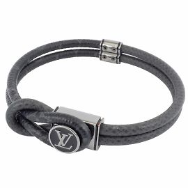 Pulsera charm Louis Vuitton en lona Monogram Eclipse Castaño Negro
