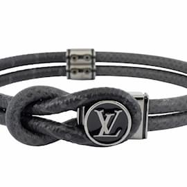 Louis Vuitton-Louis Vuitton Charm Bracelet in Monogram Eclipse Canvas-Brown,Black