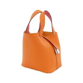 Hermès-Hermes Picotin Lock Eclat PM Handbag-Pink,Orange