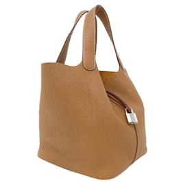 Hermès-Sac à main Hermes Picotin Lock MM-Marron
