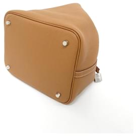 Hermès-Sac à main Hermes Picotin Lock MM-Marron