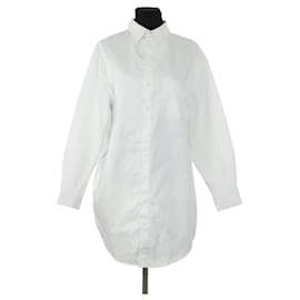 Balenciaga-Robe chemise en coton-Blanc