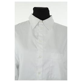 Balenciaga-Robe chemise en coton-Blanc
