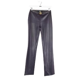 Versace Lila Leder gerade Hose Lila