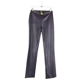 Versace-Straight leather pants-Purple