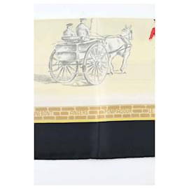 Hermès-Carré en soie-Beige