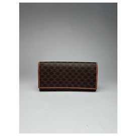 Céline Vintage Celine Paris Leather ID Holder Brown Brown