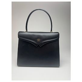 Bolsa de couro preta vintage Givenchy 4G Preto