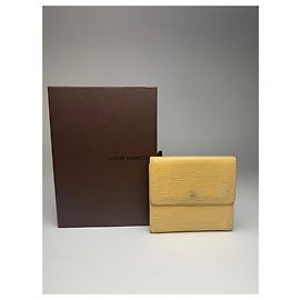 Vintage Louis Vuitton EPI Leather wallet yellow White