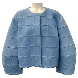 Chaqueta Turner sin cuello de denim Altuzarra Azul
