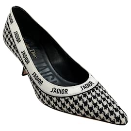 Christian Dior-Christian Dior Black / White Houndstooth J'Adior Pumps-Black