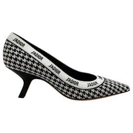 Christian Dior-Christian Dior Black / White Houndstooth J'Adior Pumps-Black