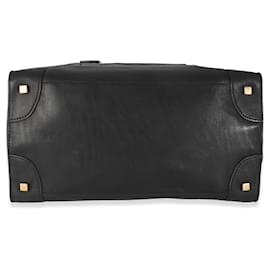 Céline-Celine Black Smooth Calfskin Medium Luggage Tote-Black