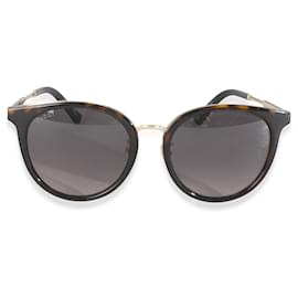Gucci-Gucci Brown Lens Acetate Gold Cat Eye Sunglasses-Other