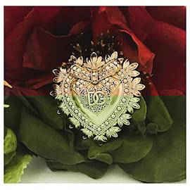 Dolce & Gabbana-Wonderful DOLCE & GABBANA brooch from the 'Devotion' collection with Sacred Heart-Golden