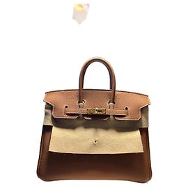 Hermès HERMES Birkin 25 Borsa a Mano Pelle Togo Marrone Hardware Placcato Oro Gold hardware