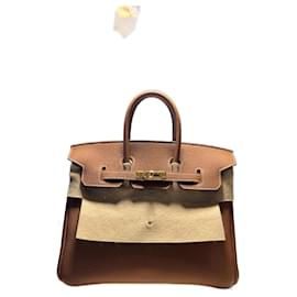 Hermès-HERMES Birkin 25 Handbag Gold Brown Togo Leather Gold Plated Hardware-Gold hardware
