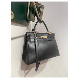 Hermès-Handbags-Black,Gold hardware