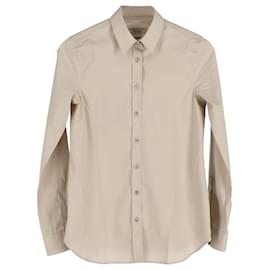 Burberry-Burberry Button-Down Shirt in Beige Cotton-Beige