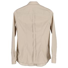 Burberry-Burberry Button-Down Shirt in Beige Cotton-Beige