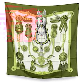 Hermès-Hermes Vintage Silk Scarf Frontaux and Cocardes 1968 Caty Latham-Orange