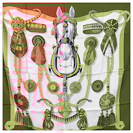 Hermès-Hermes Vintage Silk Scarf Frontaux and Cocardes 1968 Caty Latham-Orange