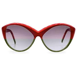 Yves Saint Laurent-Lunettes de soleil vintage en forme d'œil de chat rouges mod. 8702-Rouge