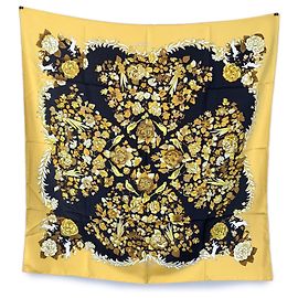 Hermès Sciarpa in seta vintage gialla Hermes Aladin 1972 Francoise Heron Giallo