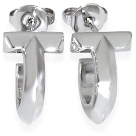 Tiffany & Co-Tiffany & Co. White Gold  Tiffany T T1 Hoop Earrings-Silvery,Metallic