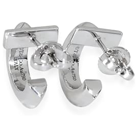 Tiffany & Co-Tiffany & Co. White Gold  Tiffany T T1 Hoop Earrings-Silvery,Metallic