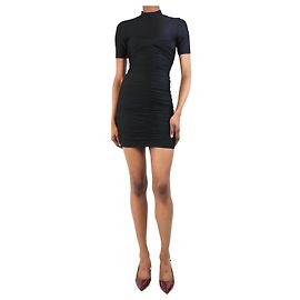 Alexander Wang Schwarzes gerafftes Mini-Kleid - Größe XS Schwarz