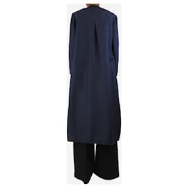 Autre Marque-Navy blue tonal striped lightweight coat - size UK 6-Blue