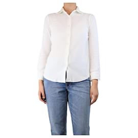 Autre Marque-White towelled shirt - size UK 8-White