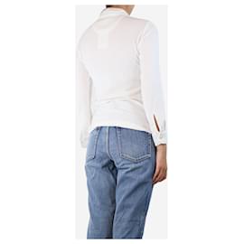 Autre Marque-White towelled shirt - size UK 8-White