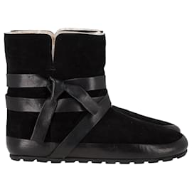 Isabel Marant- Isabel Marant Etoile Sheared Snow Boots in Black Suede-Black