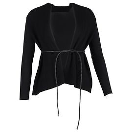 Cárdigan Max Mara con cinturón en algodón negro Negro