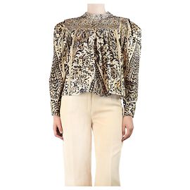 Ulla Johnson Top de pana impresa - tamaño UK 8 Multicolor