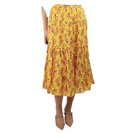 Ulla Johnson Jupe maxi florale jaune - taille UK 8 Jaune