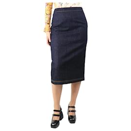 Fendi-Indigo denim midi skirt - size UK 10-Blue