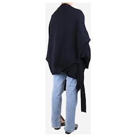 Autre Marque-Navy blue oversize knit cardigan - size XS/S-Blue
