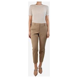 Theory-Beige tapered trousers - size UK 10-Beige