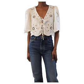 Sea New York White embroidered top - size XS White