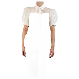 Gabriela Hearst Cream button-up flowy blouse - size UK 8 Cream