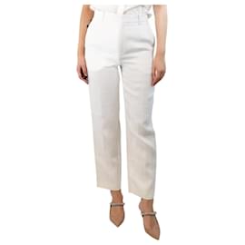 Chloé-Cream high waist linen trousers - size UK 10-Cream