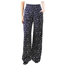 Chloé-Navy blue pleated trousers - size UK 10-Blue