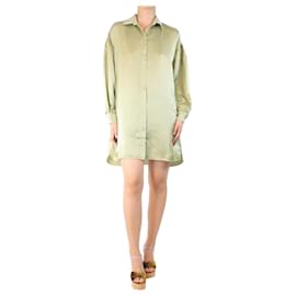 Autre Marque-Olive green silk shirt dress - size S-Green