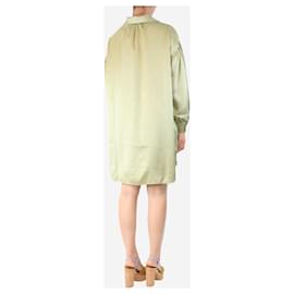 Autre Marque-Olive green silk shirt dress - size S-Green