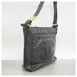 Chanel-Chanel Black Lambskin Shoulder Bag-Black