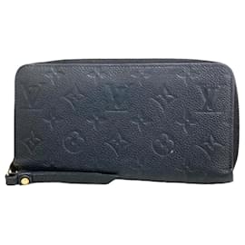Louis Vuitton-Louis Vuitton Long Wallet Monogram Empreinte Zippy M60571 Noir-Black