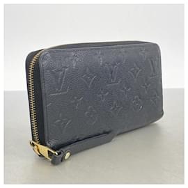 Louis Vuitton-Louis Vuitton Long Wallet Monogram Empreinte Zippy M60571 Noir-Black